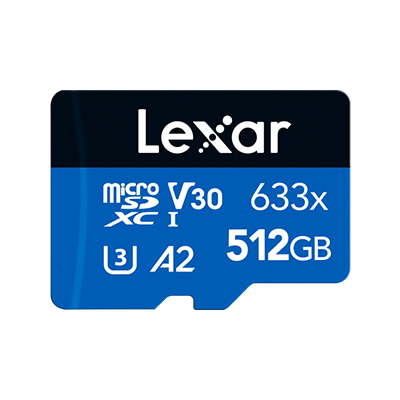 512GB - Lexar® High-Performance 633x microSDHC™/microSDXC™ UHS-I Card BLUE Series